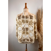 Veste boléro crochet en coton grande taille