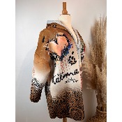 Veste velours sweat inspiration Frida oversize jusqu'au 48/50