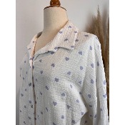 Chemise cœurs en gaze de coton grande taille 46/48