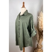 Chemise en coton unie grande taille