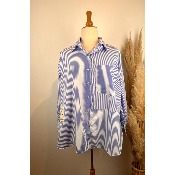 Chemise rayée à patchs grande taille