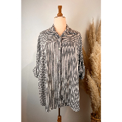 Chemise rayée en lin grande taille