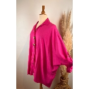 Chemise surchemise unie en sweat léger coton broches amovibles grande taille 