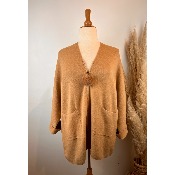 Gilet zippé avec pompon grande taille