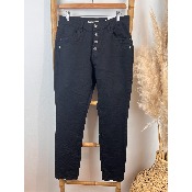Pantalon jean noir froiss boutons Karostar du 38 au 44