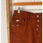 Pantalon jean rouille froissé boutons Karostar du 38 au 48
