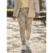 Pantalon à fleurs beige Karostar du 38 au 48