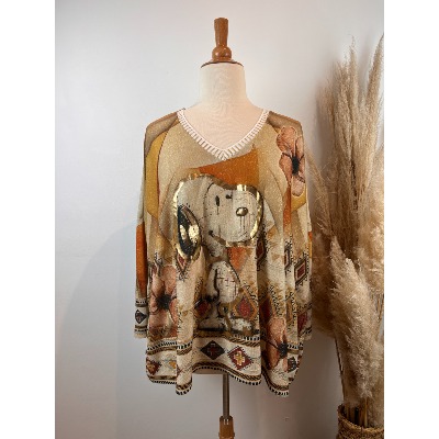 Pull lurex manches longues Snoopy Grande Taille