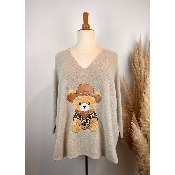 Pull ours cowboy l�opard grande taille