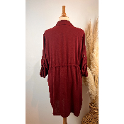 Robe chemise viscose bordeaux grande taille