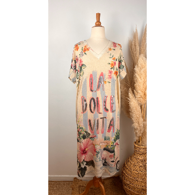 Robe longue lurex "la dolce vita" grande taille