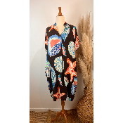 Robe viscose imprimé marin grande taille