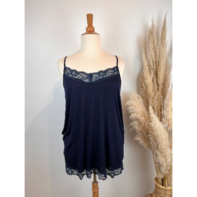 Top bretelles dentelle viscose grande taille