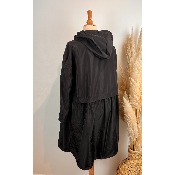 Imperméable coupe-vent à capuche mi-long grande taille