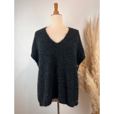 Pull sans manches maille mousseuse grande taille 48-52/54
