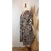 Robe viscose imprimée grande taille léopard