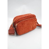Sac reporter en velours - bandoulire grande longueur