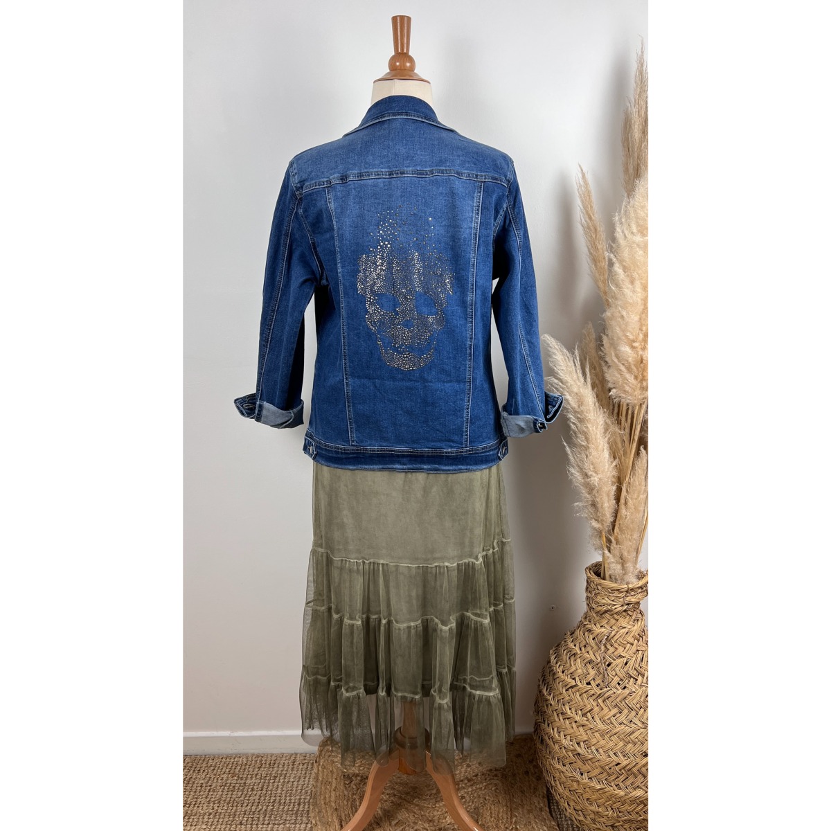Veste Jean Tete De Mort Grande Taille Femme