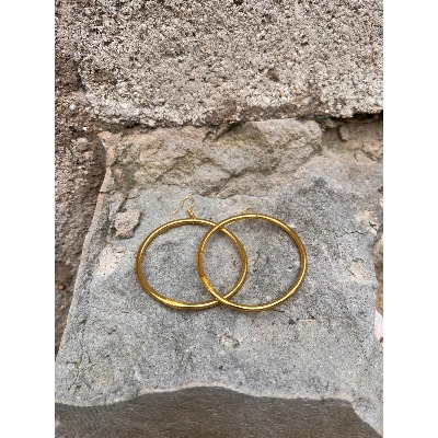 Boucles d'oreilles jonc bouddhistes doré