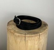 Ceinture en cuir noir en poils de poulain