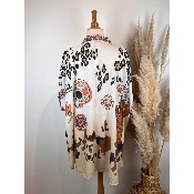 Chemise longue bohème cactus léopard grande taille