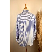 Chemise rayée à patchs grande taille