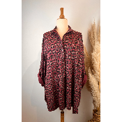 Chemise surchemise léopard en sweat coton grande taille 