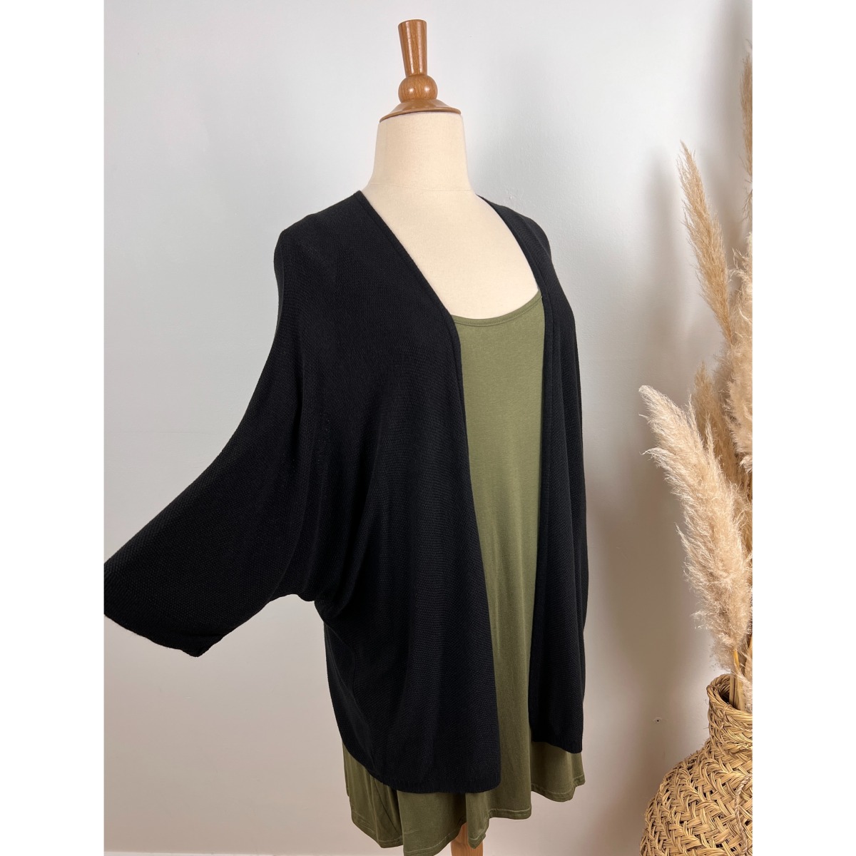 Gilet Long Femme Fleuri - Cardigan Léger Manches 3/4 - Style Bohème Avec Poches Pour Printemps/été