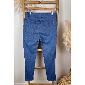 Pantalon jegging bleu jean coton grande taille
