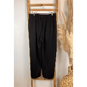 Pantalon large noir grande taille