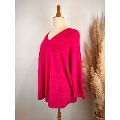 Pull col V uni grande taille