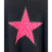 Pull étoile rose pailleté léopard grande taille