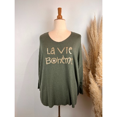 Pull printemps "la vie bohème" grande taille