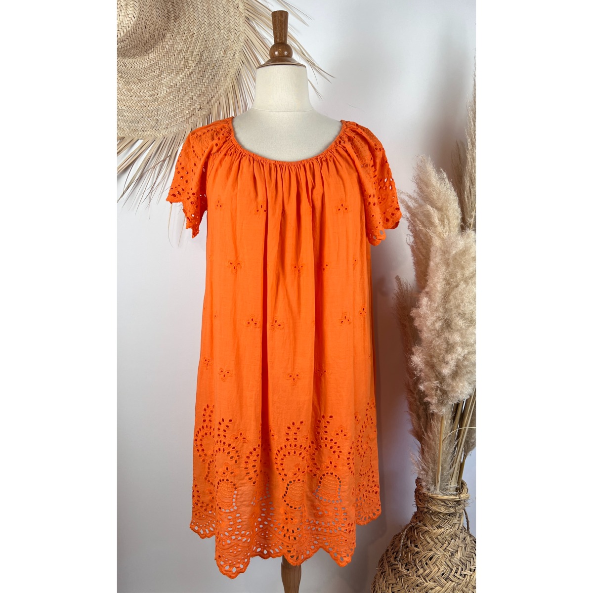 TEXTILE STATION Tissu 100 % Coton Pour Broderie Anglaise