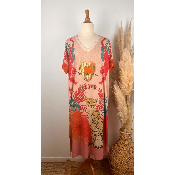 Robe longue lurex l�opard grande taille