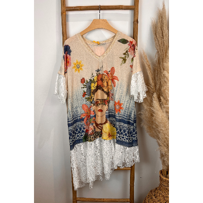 Robe lurex inspi Frida dentelle 