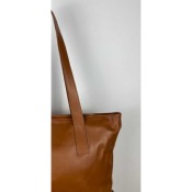 Sac cuir petit cabas porté épaule - camel