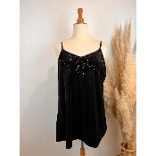 Top en velours et sequins grande taille