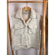 Veste sans manches sherpa poches poitrine