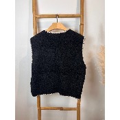 Gilet sans manches maille bouclette grande taille