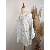 Chemise cœurs en gaze de coton grande taille 46/48