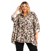 Chemise coton tencel imprimé marbré grande taille 