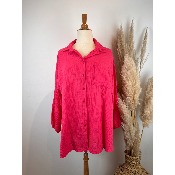 Chemise en gaze de coton manches longues grande taille 50-54