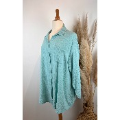 Chemise en gaze de coton manches longues grande taille 50-54