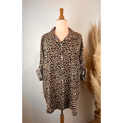 Chemise léopard viscose grande taille
