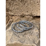 Bracelet bohème jonc bouddhiste kumlaï torsadé argent