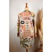 Manteau en suédine imprimée perroquet