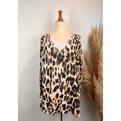 Pull maille duveteuse grande taille lopard