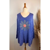 Pull fleur marguerite grande taille
