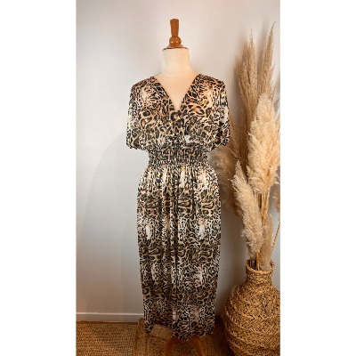 Robe longue magique léopard grande taille 38/40 au 50/52